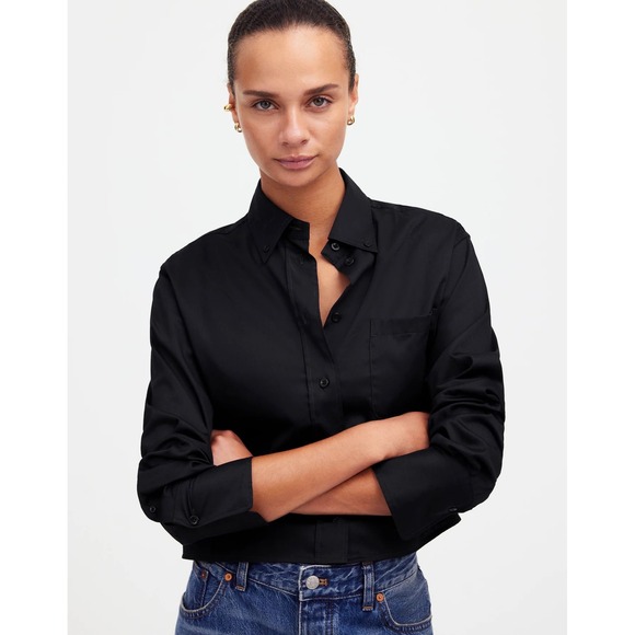 Madewell Tops - NEW Madewell Relaxed Button-Up Top Button-Down Shirt ‎ Black Size Small NWT